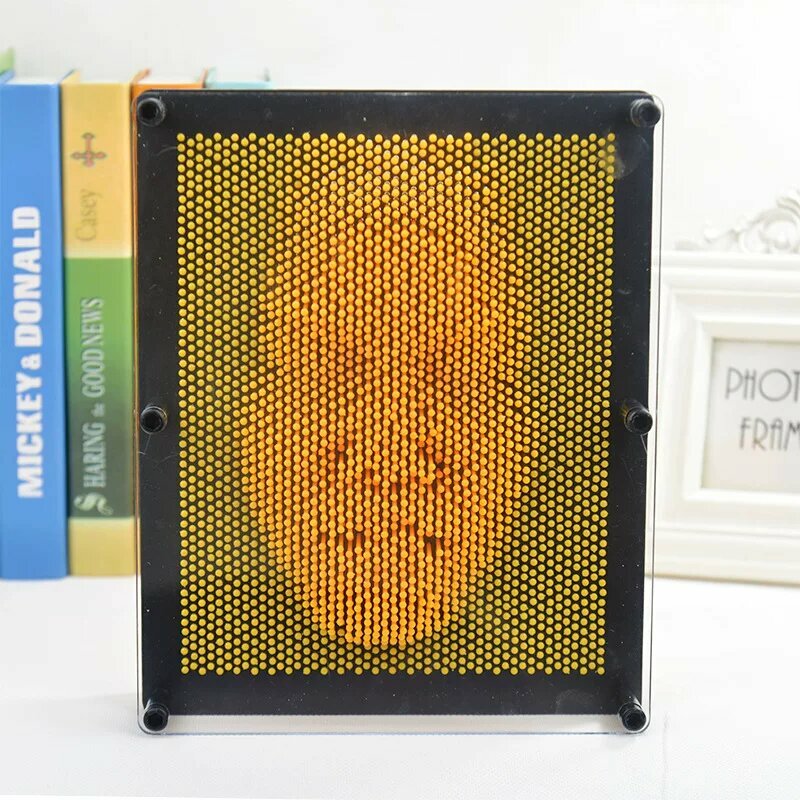 Набор для творчества 3D Pin Art с рельефным отпечатком руки, желтый цвет, большой размер (20x15x5.5 см), обучающая