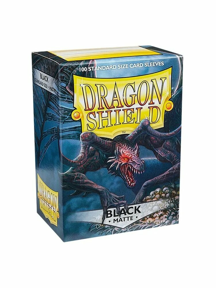 Dragon Shield Matte Black Матовые черные протекторы (100 шт.)