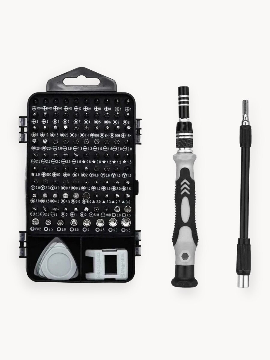 Набор отверток 117 в 1 для ремонта телефона, набор бит в чехле