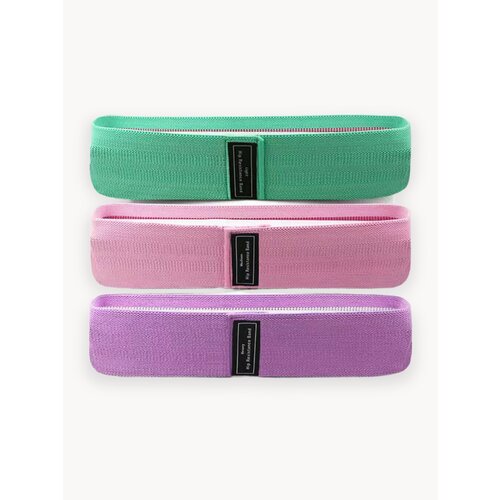 Резинки для фитнеса тканевые, набор из 3 фитнес лент в мешочке