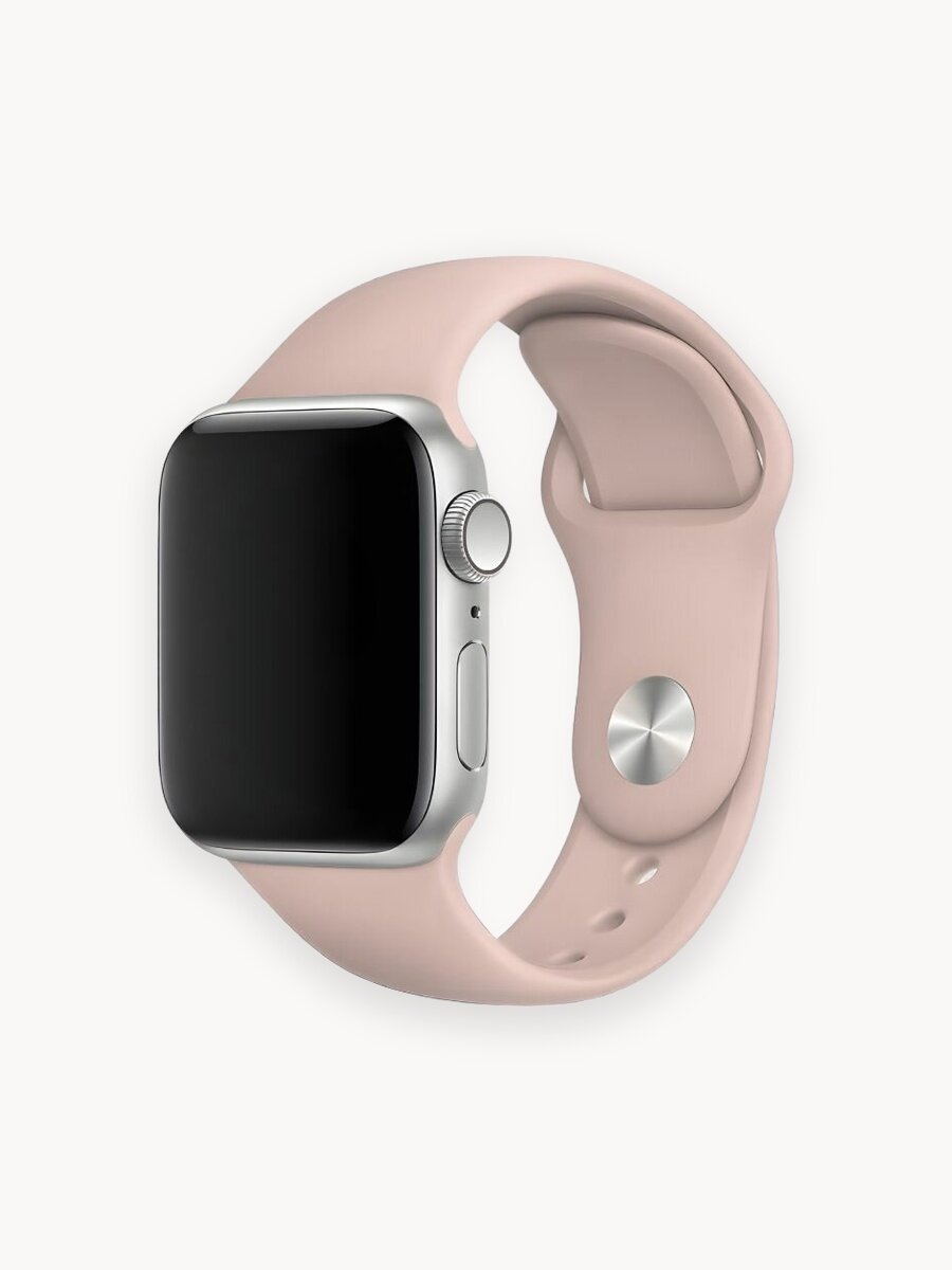 Ремешок для Apple Watch 44mm 45mm 46mm 49mm силиконовый, размер S-M, Кофейная Роза