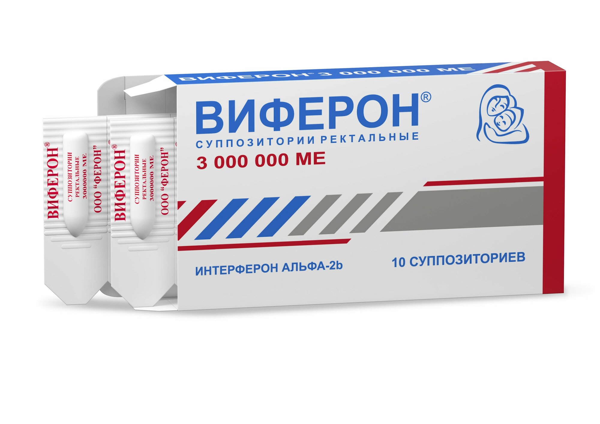 Виферон, суппозитории ректальные 3000000 МЕ, 10 шт.