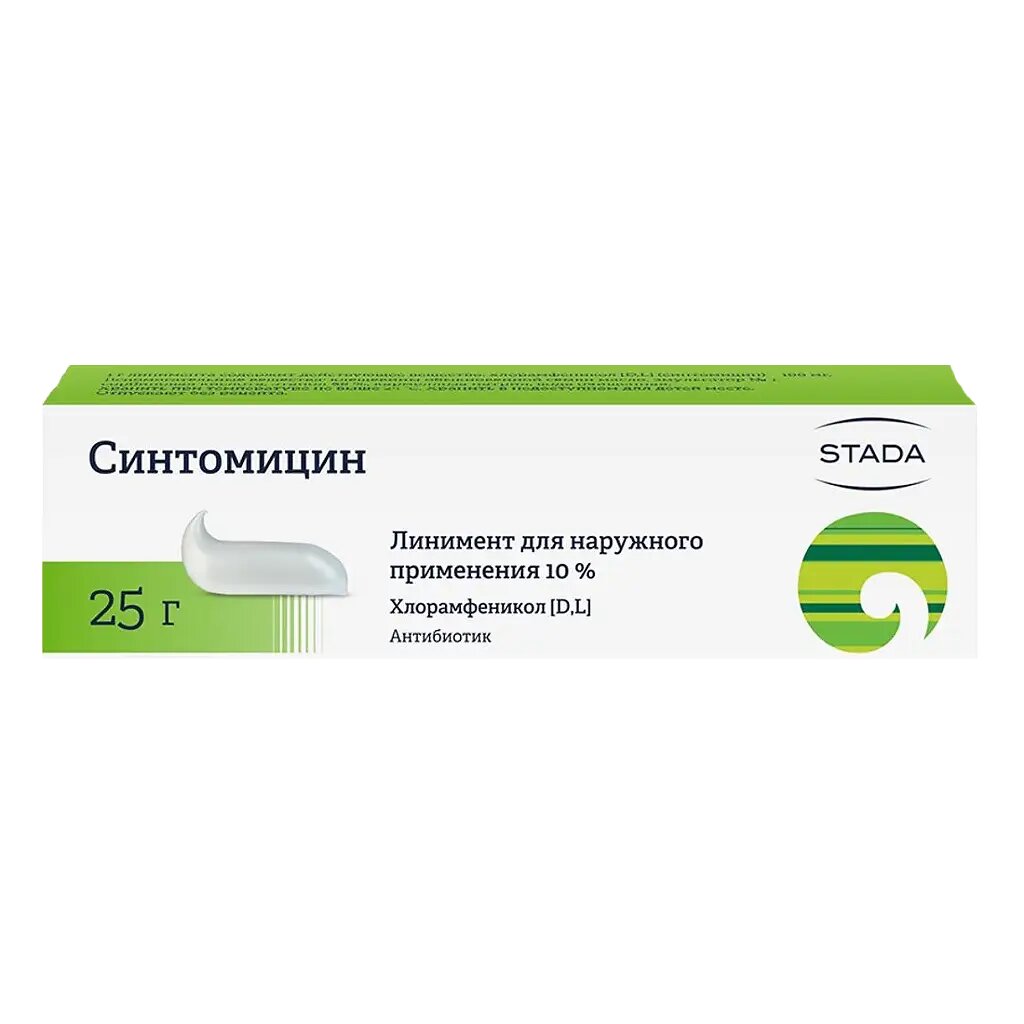 Синтомицин линимент для наружного применения 10 % 25 г 1 шт