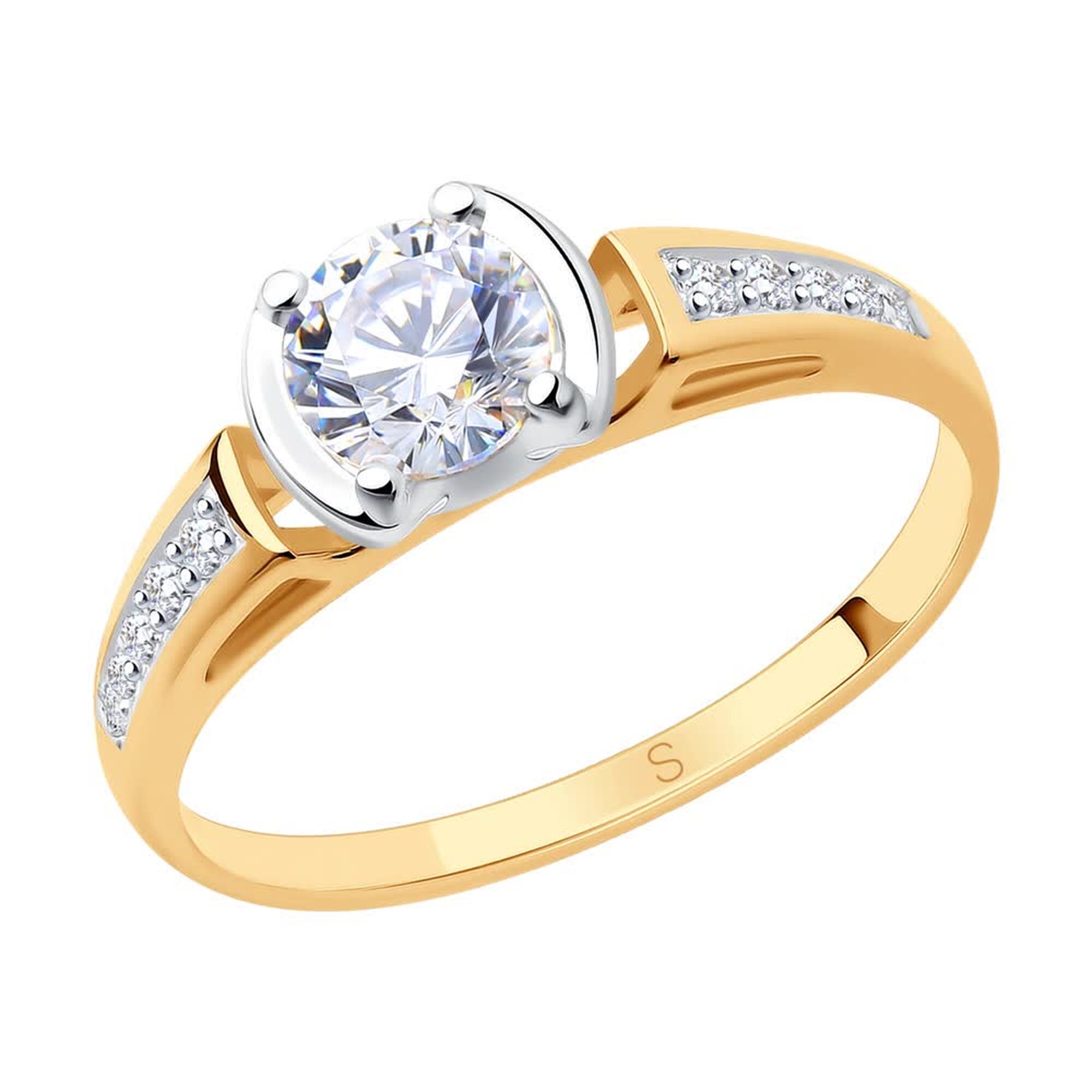 Кольцо дорожка Diamant online, красное золото, 585 проба, фианит