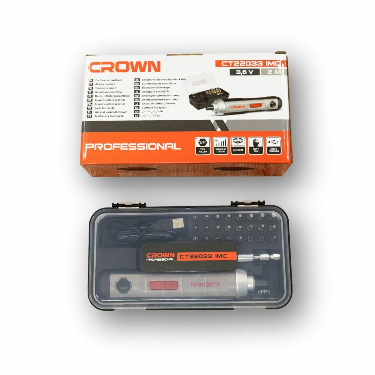 Аккумуляторная отвертка Crown Professional CT22033 IMC в кейсе