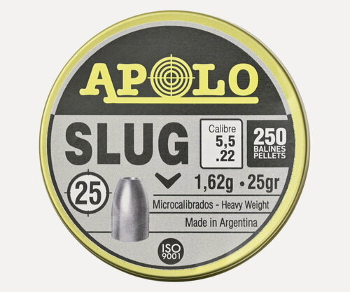 Изображение товара Пули полнотелые Apolo Slug, свинцовые, 5.5 мм, 1.62 г, 250 шт.