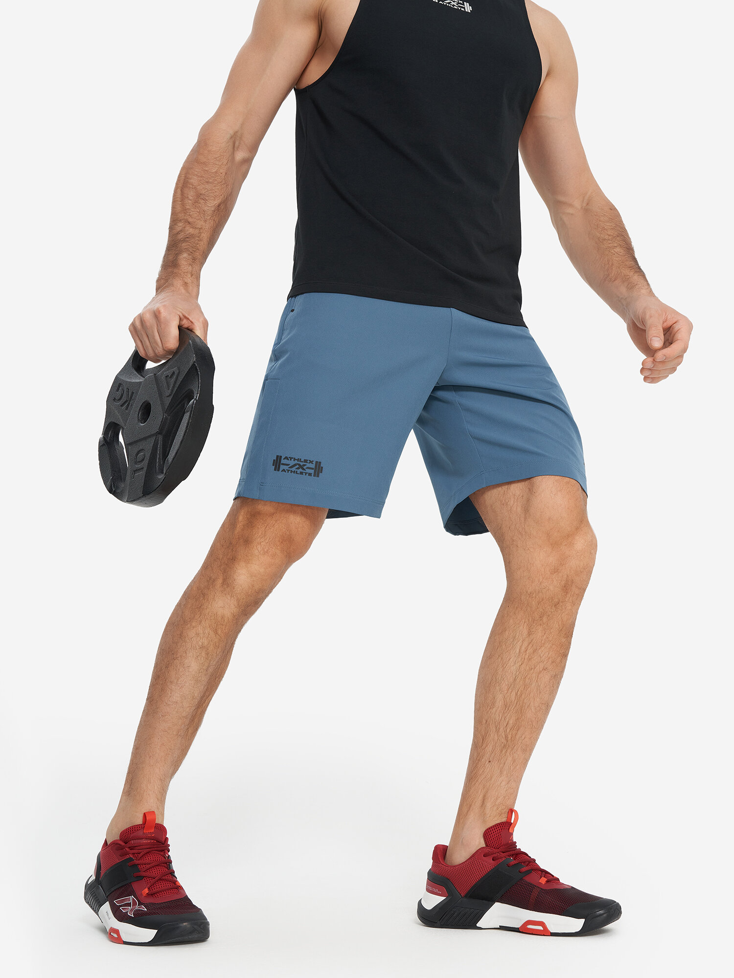 Шорты спортивные ATHLEX, размер 48-50, темно-серый