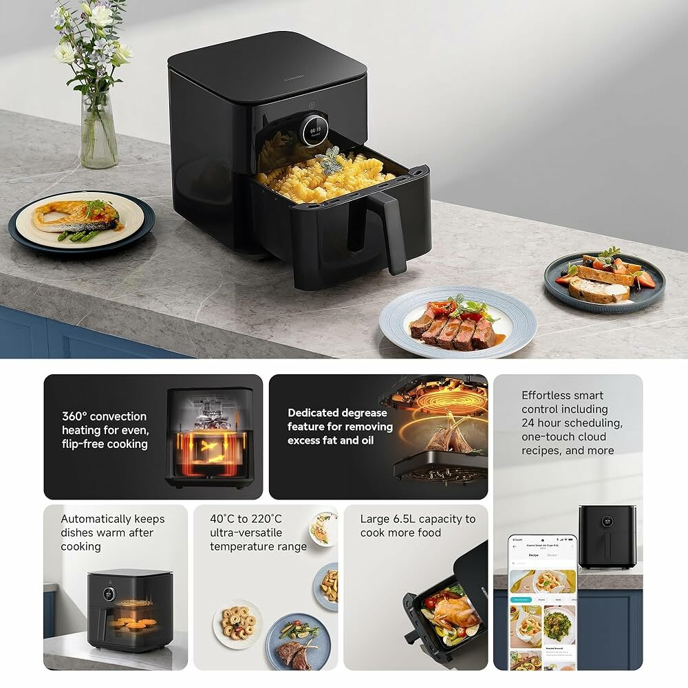 Умная фритюрница Xiaomi Smart Air Fryer, 6,5 л, черная, для Европы
