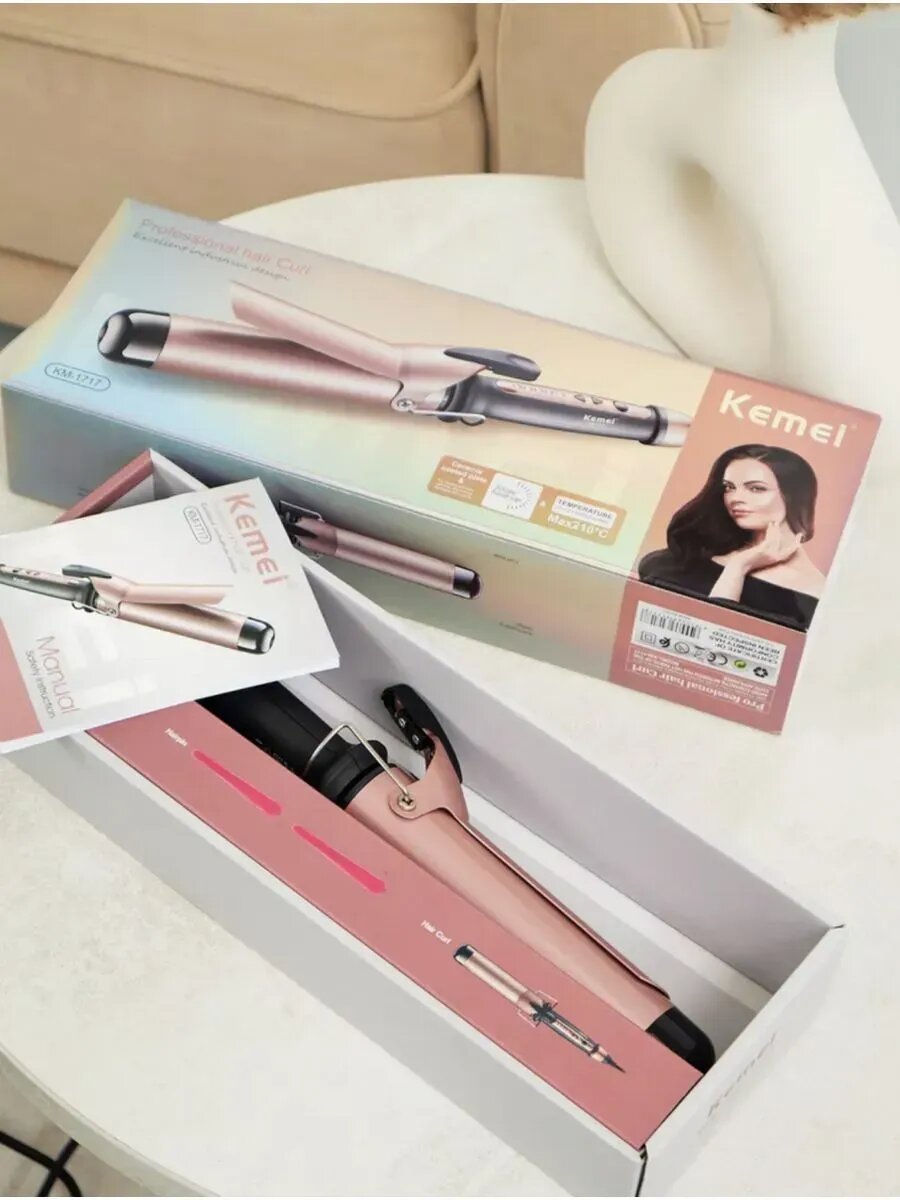 Универсальная керамическая плойка Kemei для создания красивых локонов