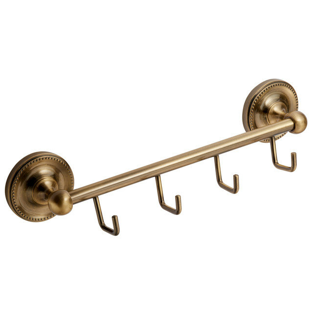 Полотенцедержатель FORA Real 4 крючка бронза