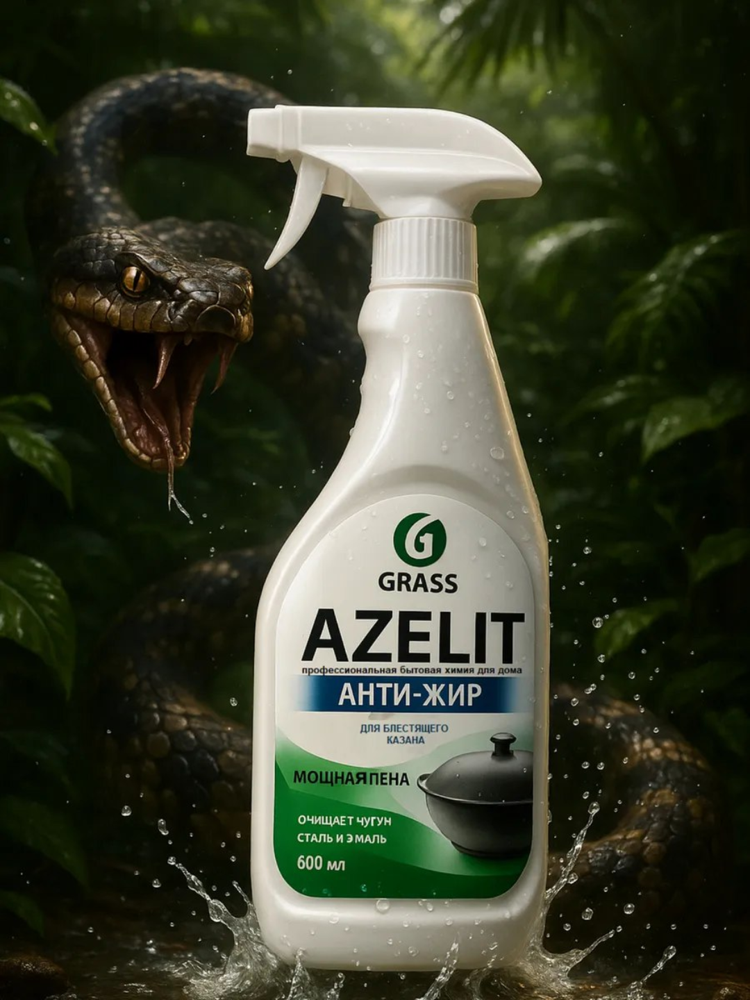 Чистящее средство GRASS AZELIT Антижир, для казана, спрей, 600мл