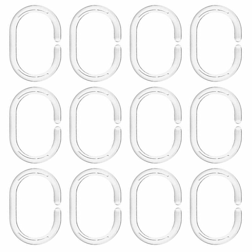 12 шт пластиковое кольцо для занавески для душа крючок для занавески для душа-прозрачный