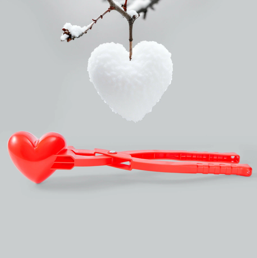 331947, Снежколеп детский Happy Baby, формочка сердечко для лепки, снеголеп, игрушки для девочек и мальчиков, красный