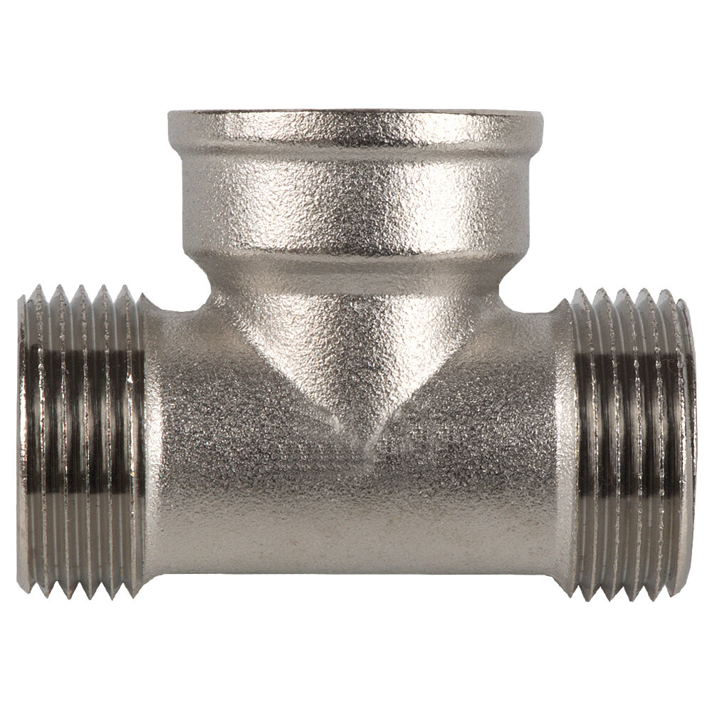 Тройник 1/2", переходной, резьба наружная; внутренняя; наружная, латунный ,2 шт — фото 1