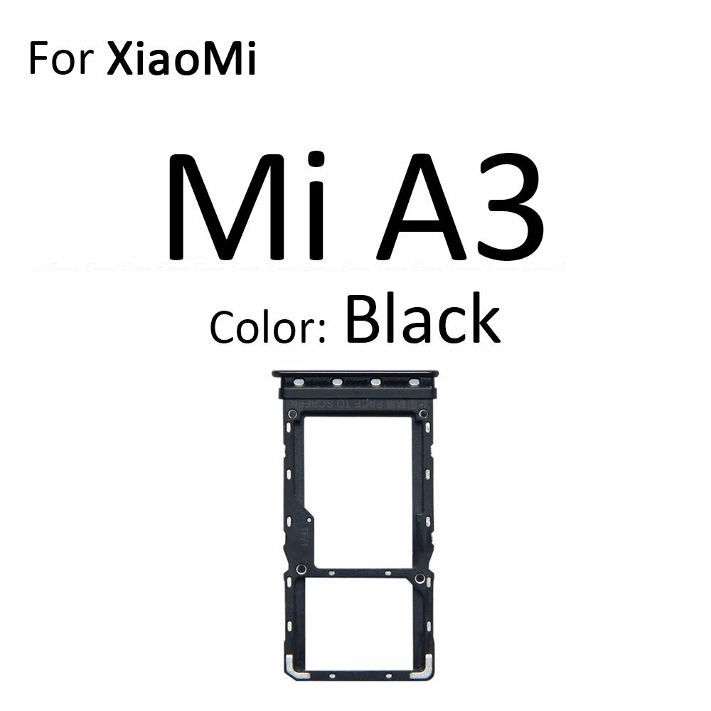 Лоток для SIM-карты держатель слот контейнер разъем-адаптер считыватель для XiaoMi Mi A3 10i 10S 10T Lite 5G CC9e CC9Pro For Mi A3 Black