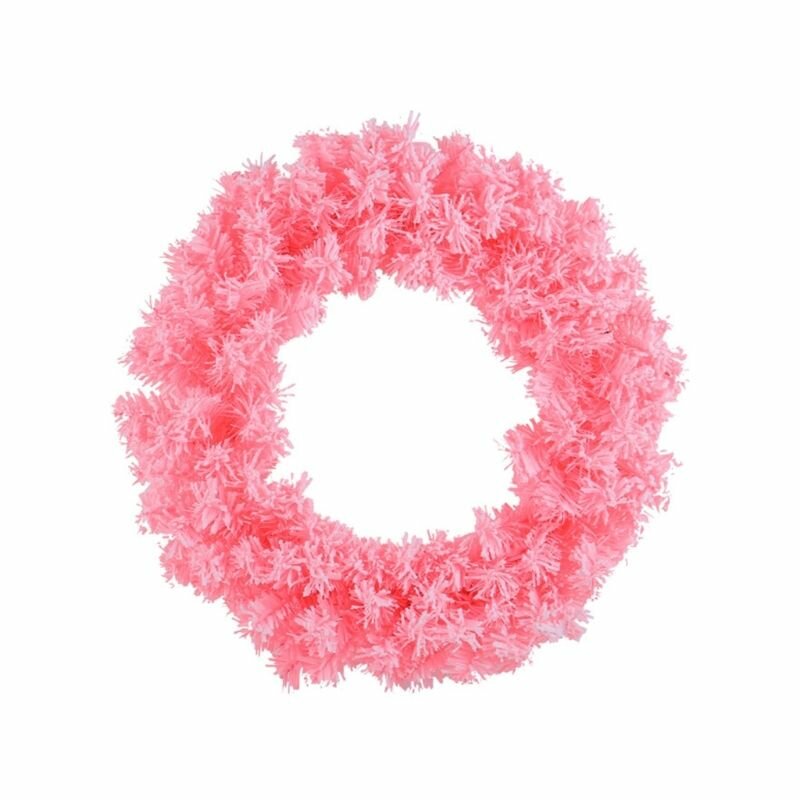 Искусственный рождественский венок для двери имитация гирлянд добавляет праздничный шарм домам офисам и магазинам Розовый - 40CM