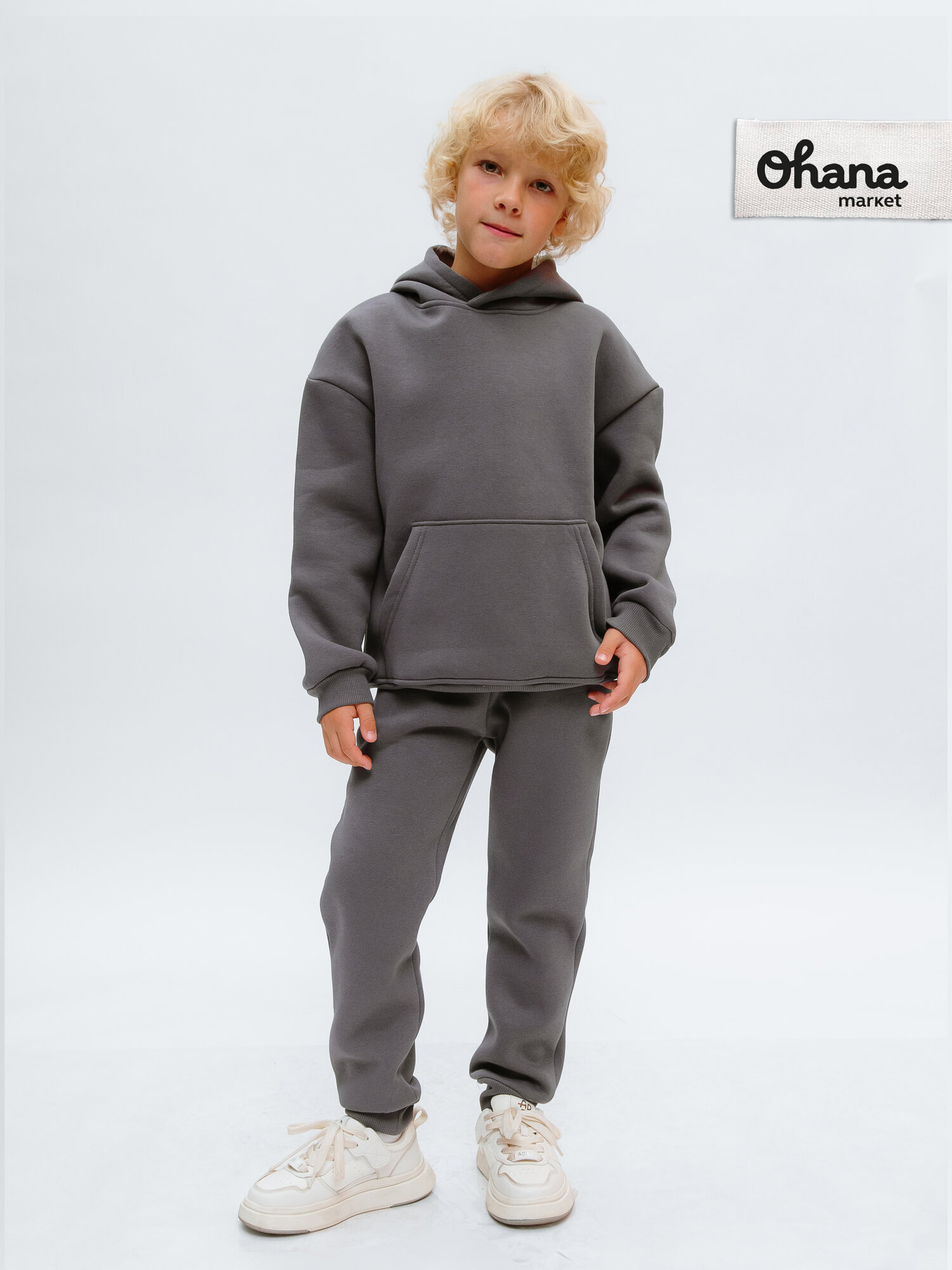 Костюм спортивный Ohana kids утепленный с начесом размер 116 серый