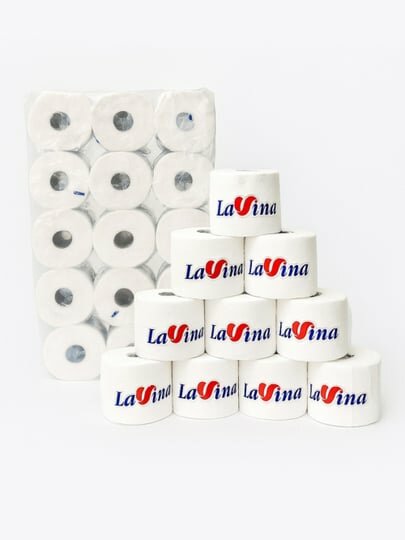 Туалетная бумага Lavina, 30 рулонов, 100 % целлюлоза, экономичный расход
