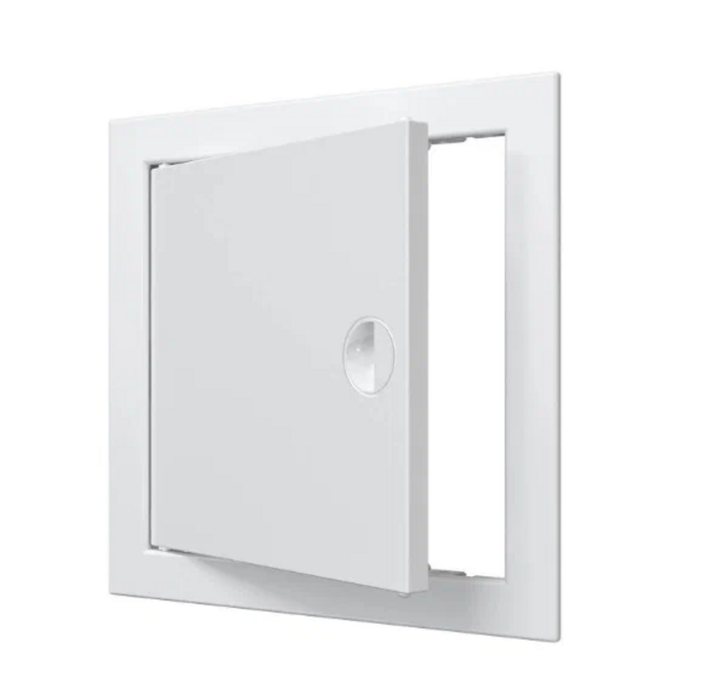 Люк-дверца ревизионная 200х200мм (218х218 с фланцем 196х196 по посадке) с ручкой АБС пластик