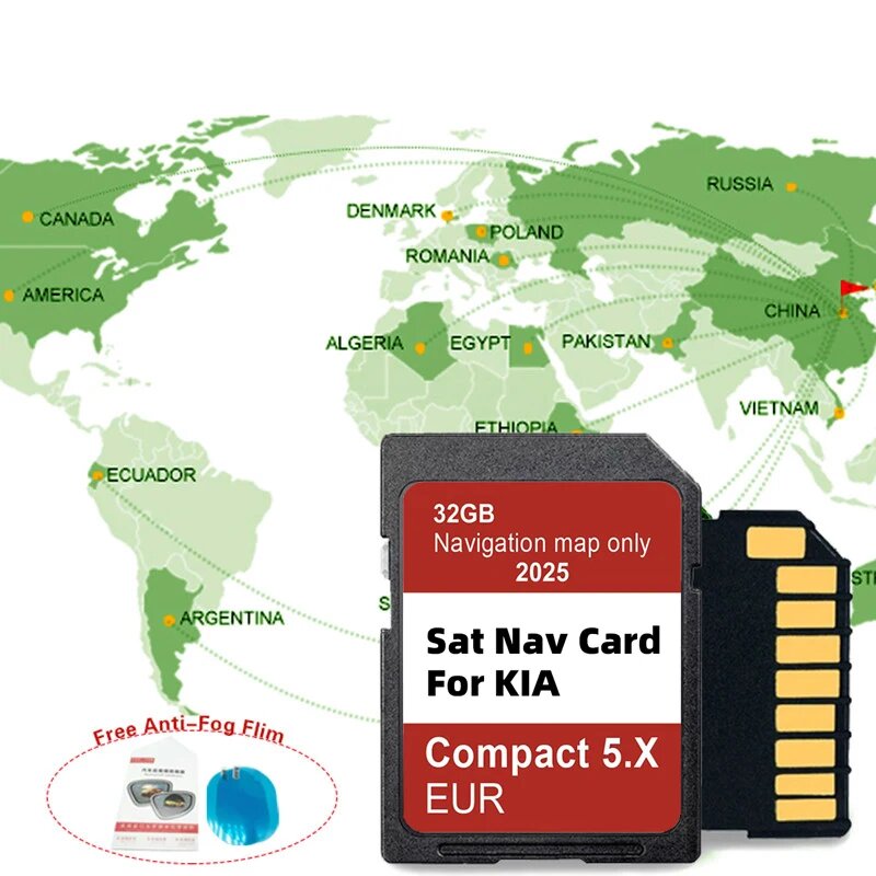 Карта версии 2025 года SD-карта EU Navigation GEN5 для KIA Compact 5. X Carens/Ceed/Niro/Optima/Picanto/Rio/Soul/Sportage/Stonic Vehicle