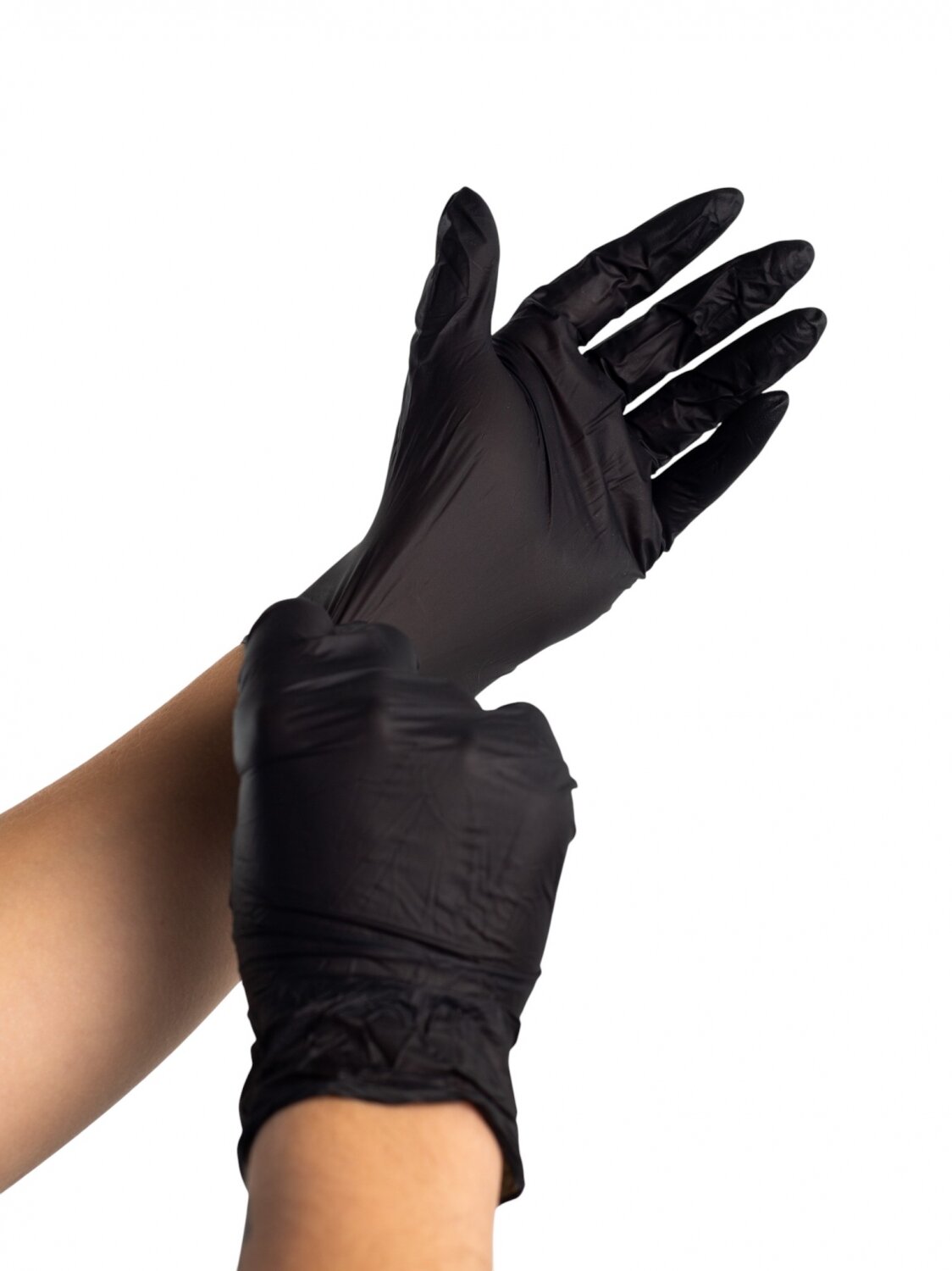 Одноразовые перчатки ATTRIBUTE "NITRILE GUARD" нитриловые, S/M, 40 штук, черные — фото 1