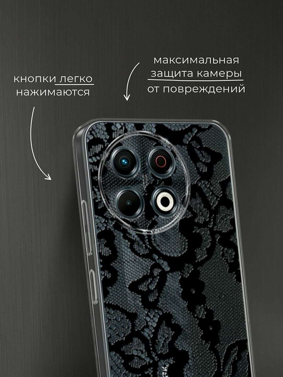 Чехол на Tecno Spark 30 Pro / Текно Спарк 30 Про с принтом "Черная сетка 2" — фото 1