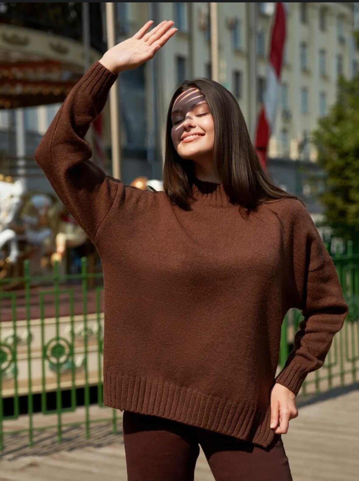 Свитер KARACHTEX размер 46-50  Шоколадный