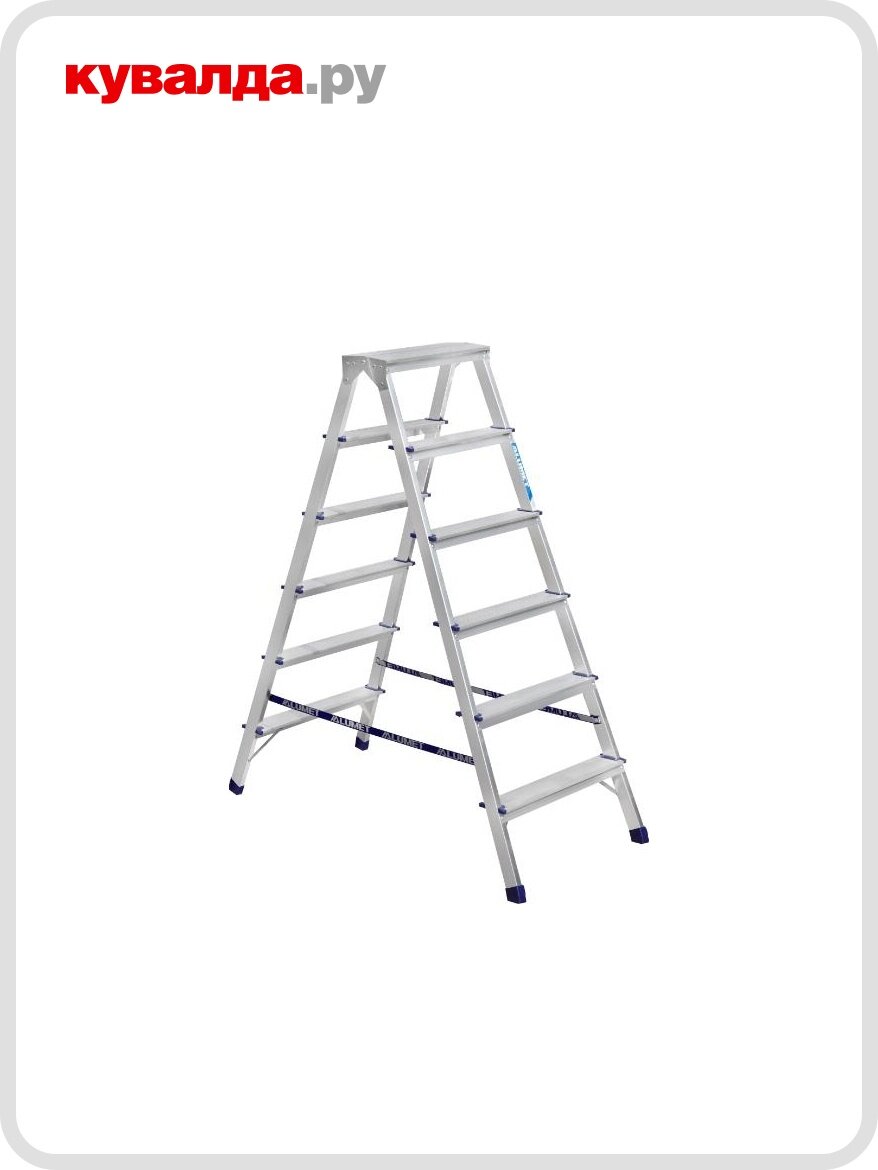 Стремянка алюминиевая алюмет AD 7206 6 ступеней двухсторонняя
