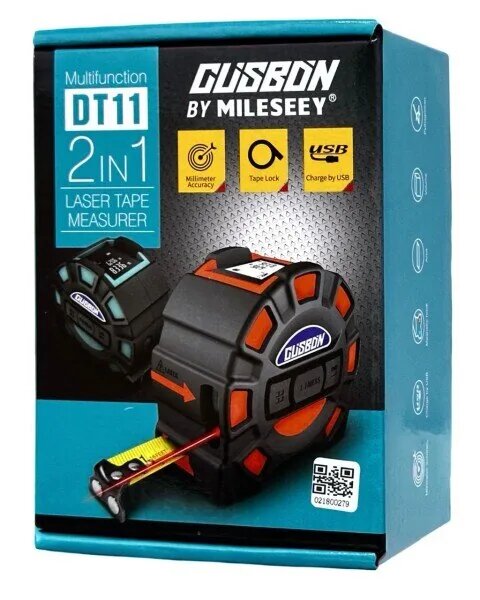 Рулетка лазерная Xiaomi Mileseey DT11 Laser Tape Measurer 2 in 1 оранжевая 40М (EU)