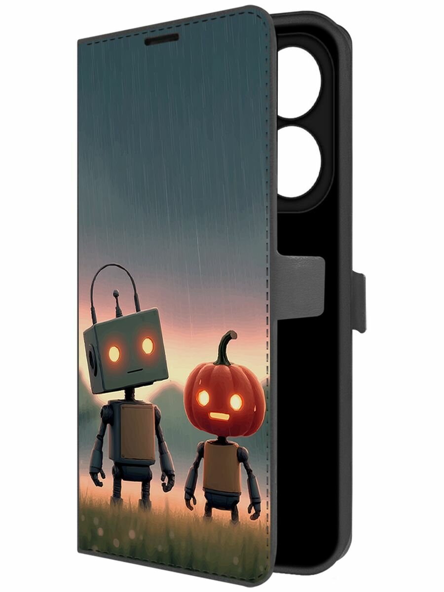Чехол-книжка Krutoff Eco Book для INFINIX Smart 8 Pro Кенты (черный)
