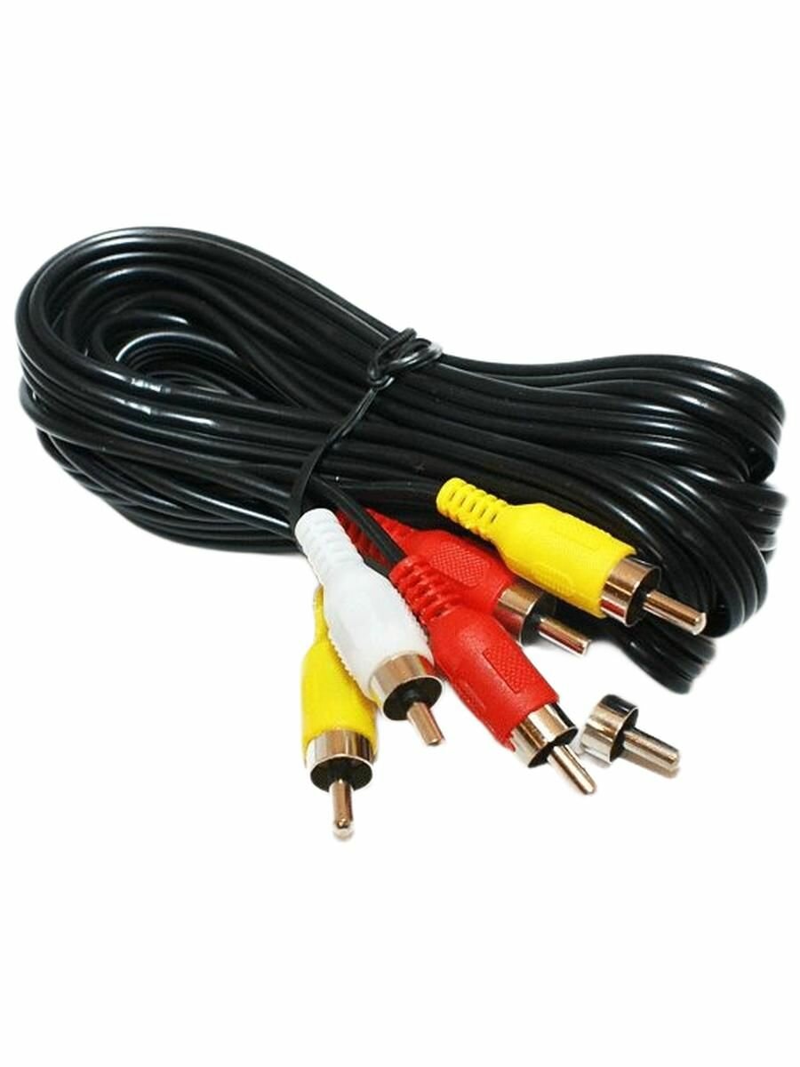 Шнур аудио-видео: 3RCA-3RCA ( длина 7 м, литой), NETKO Optima — фото 1