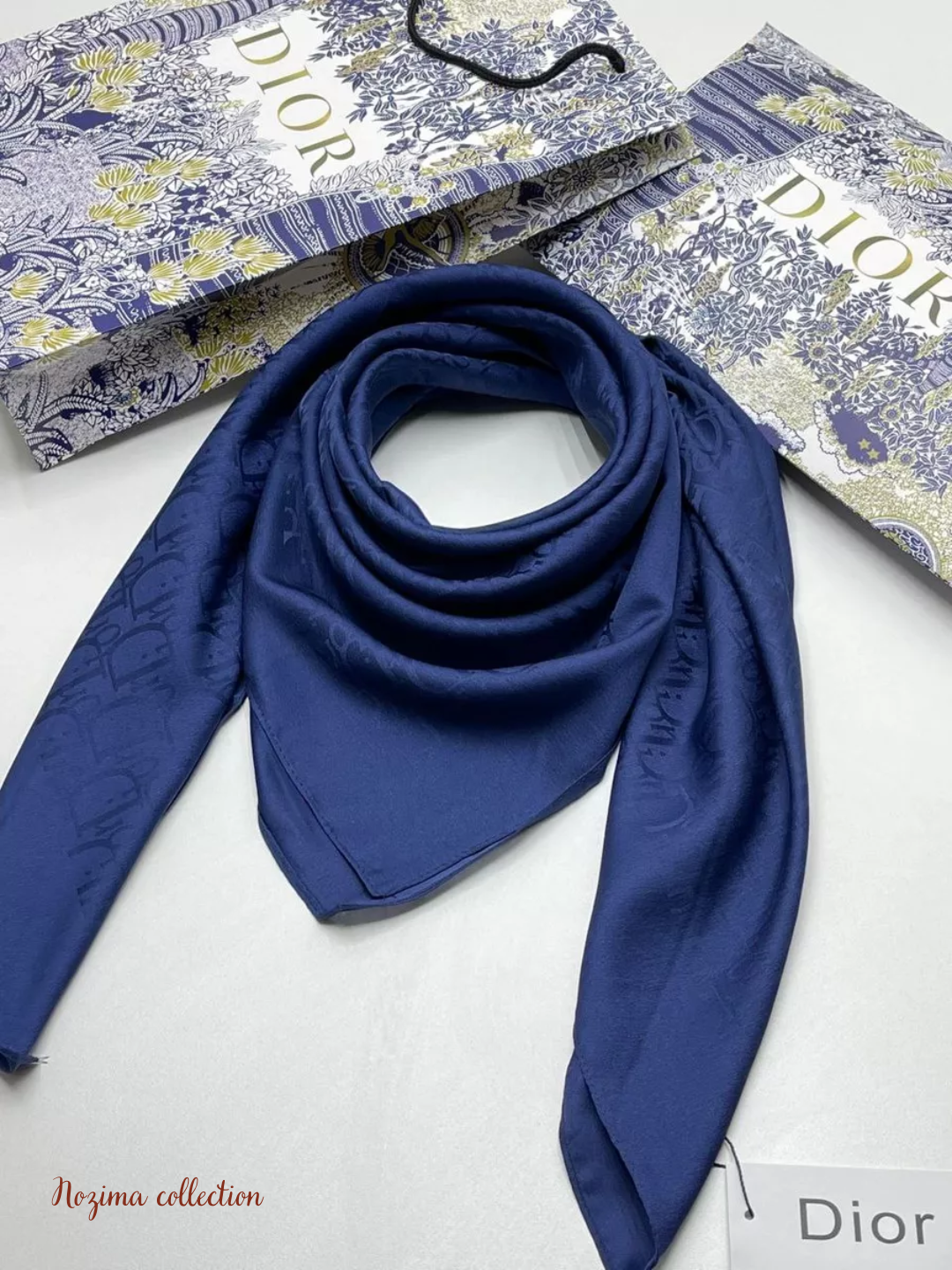 Платок  для девочек и женщин,95х95 см, темно-cиний — фото 1