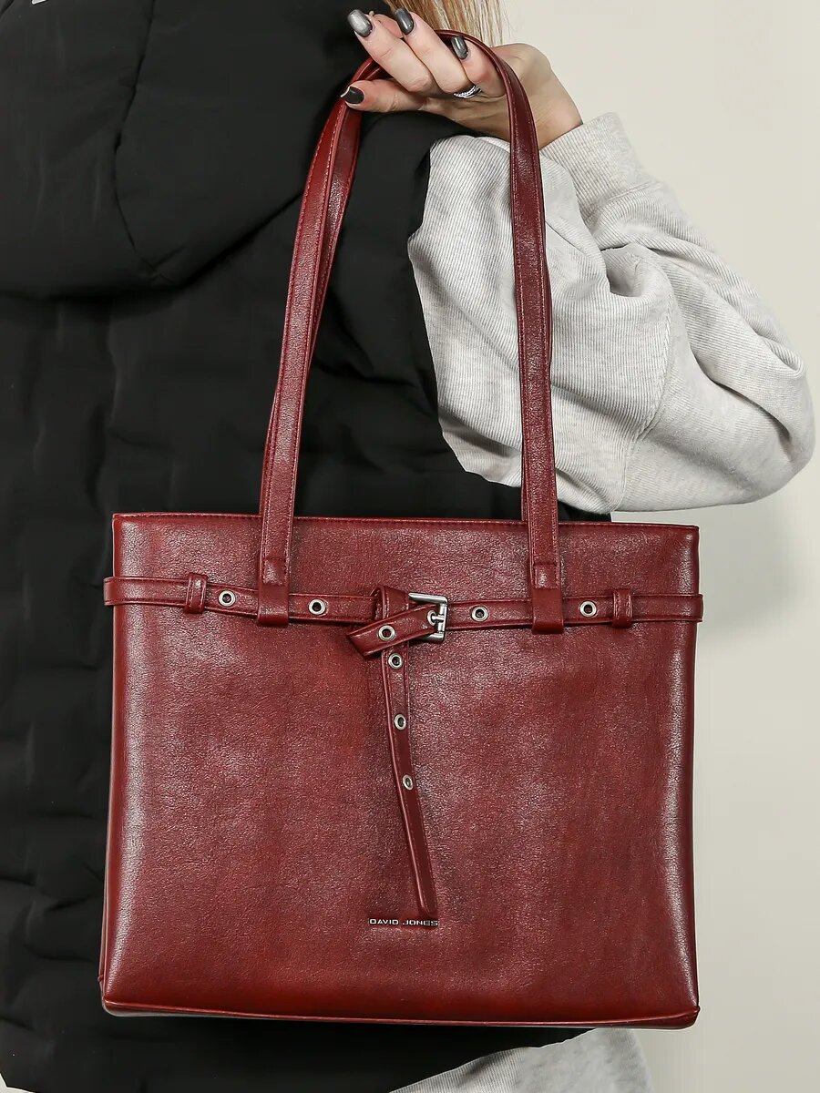 Сумка тоут DAVID JONES, бордовый — фото 1