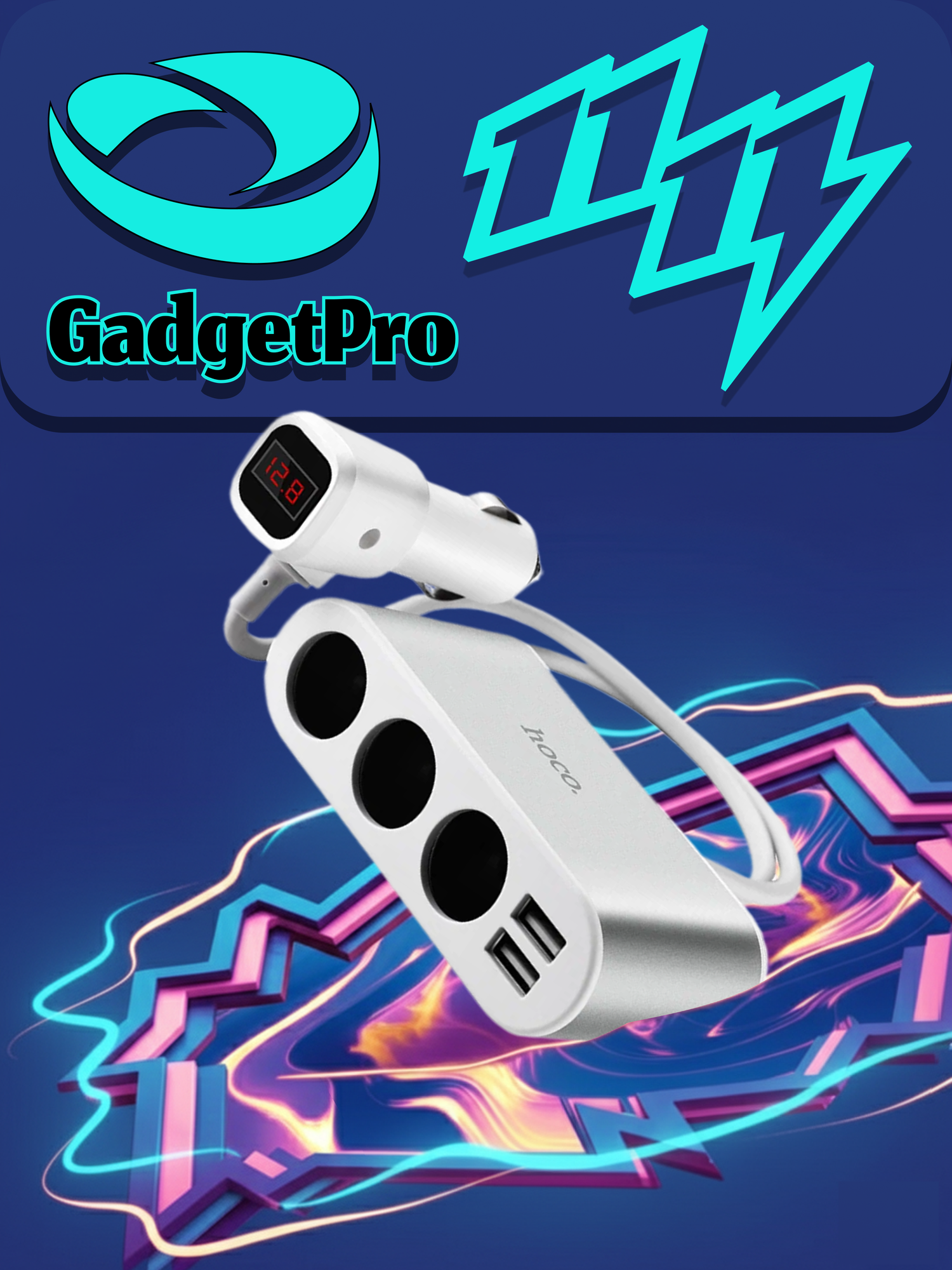 Автомобильное зарядное устройство Hoco Z13 (без кабеля) белого цвета: быстрая зарядка, надежное качество