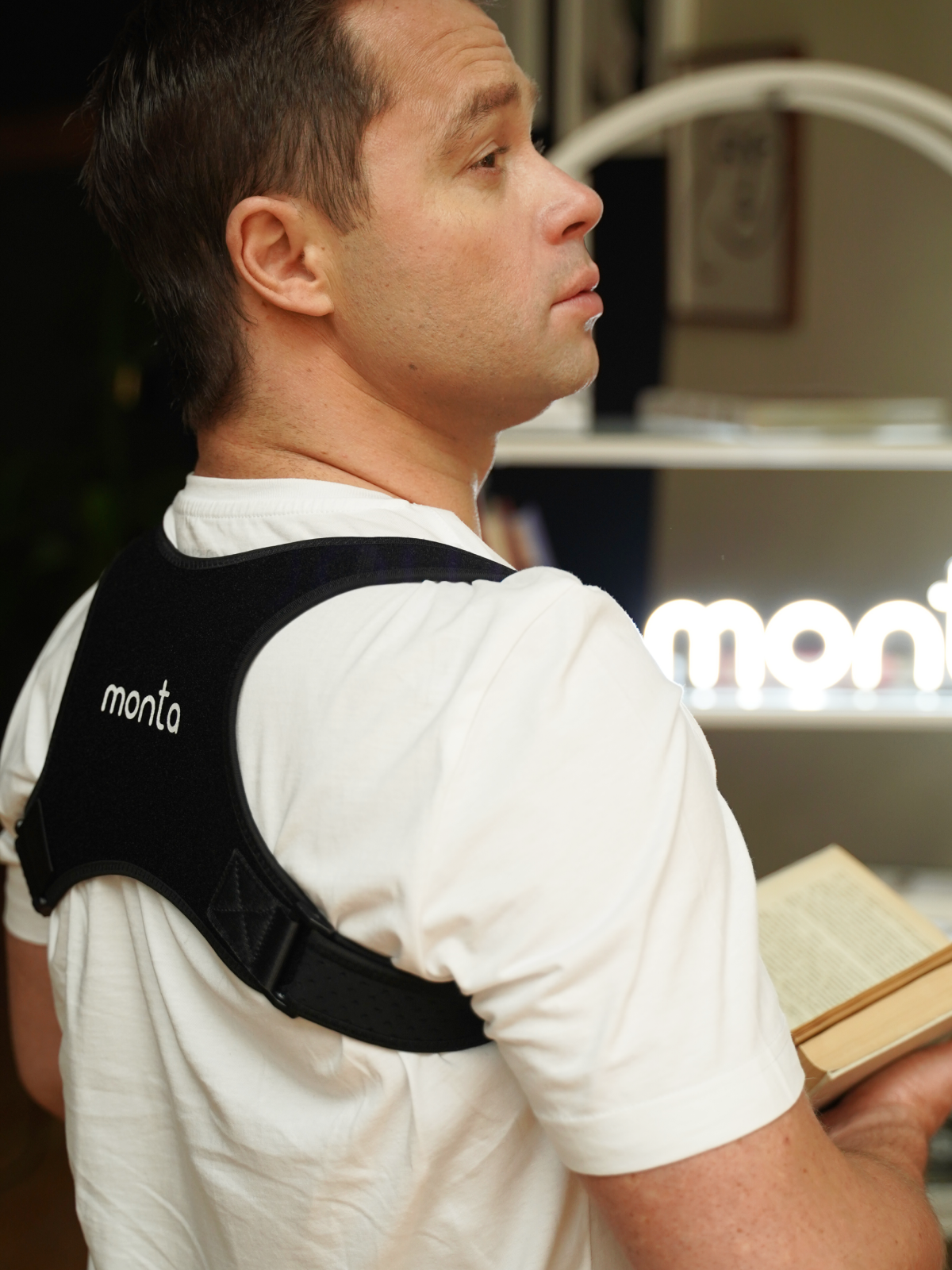 Корректор осанки, реклинатор, ортопедический и универсальный, цвет черный, MONTA