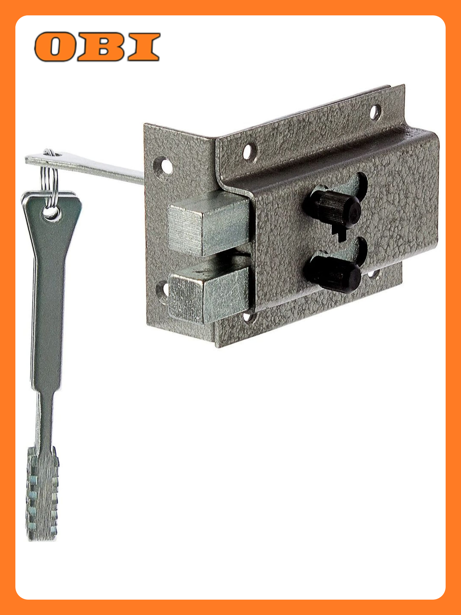 Замок накладной Делга-ОХК-Комаз для входной и межкомнатной двери серый