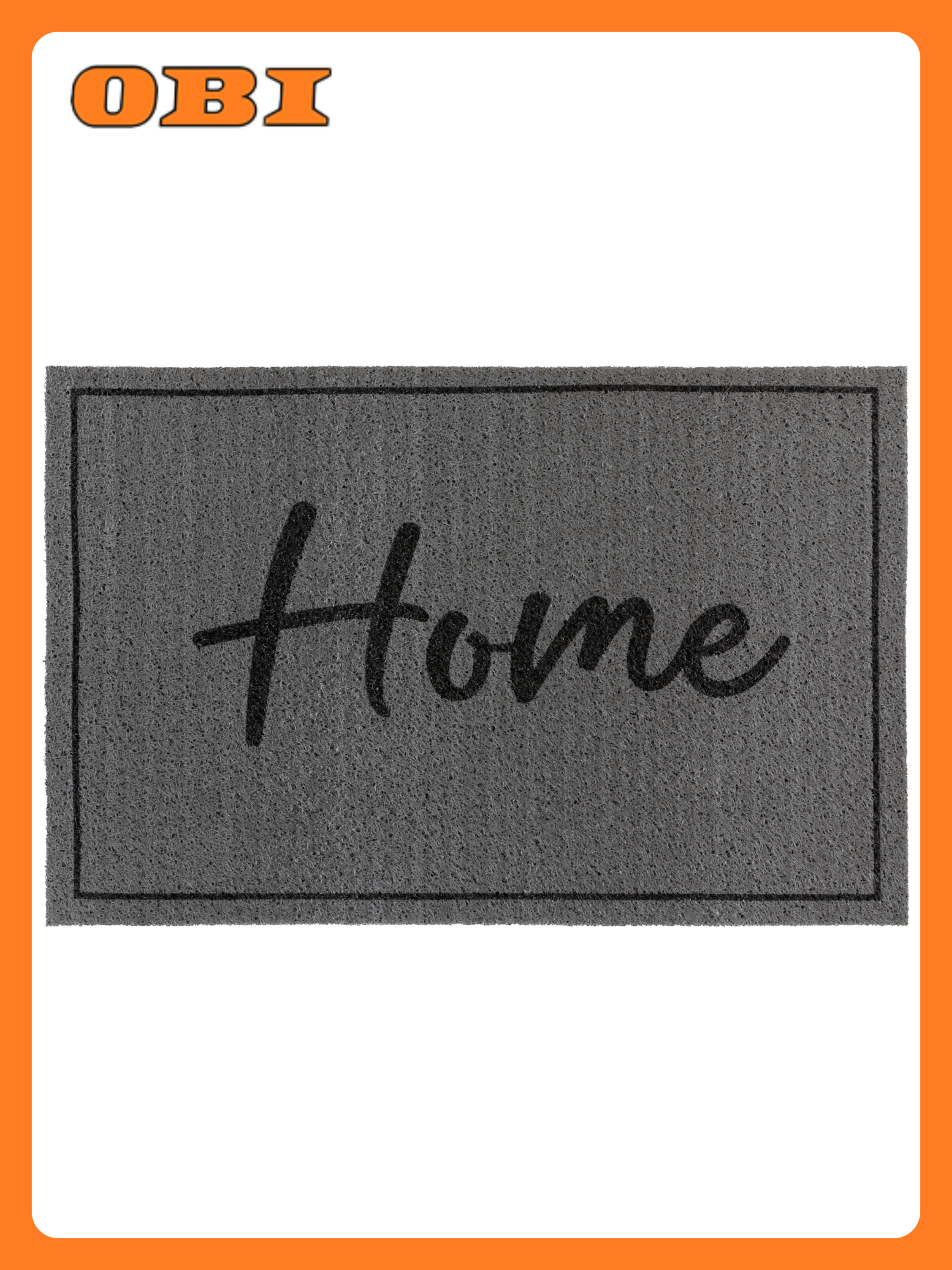 Коврик придверный Dabar Home ПВХ противоскользящий серый 50x80 см