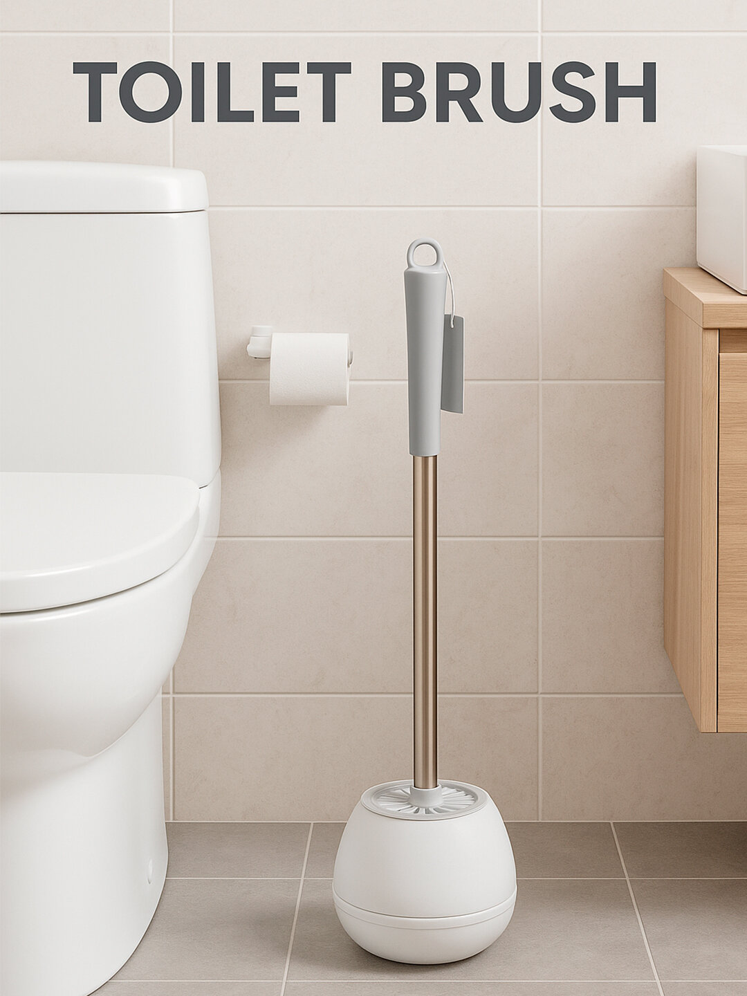 Гигиеничная силиконовая щётка ершик с удобной ручкой и устойчивой подставкой.