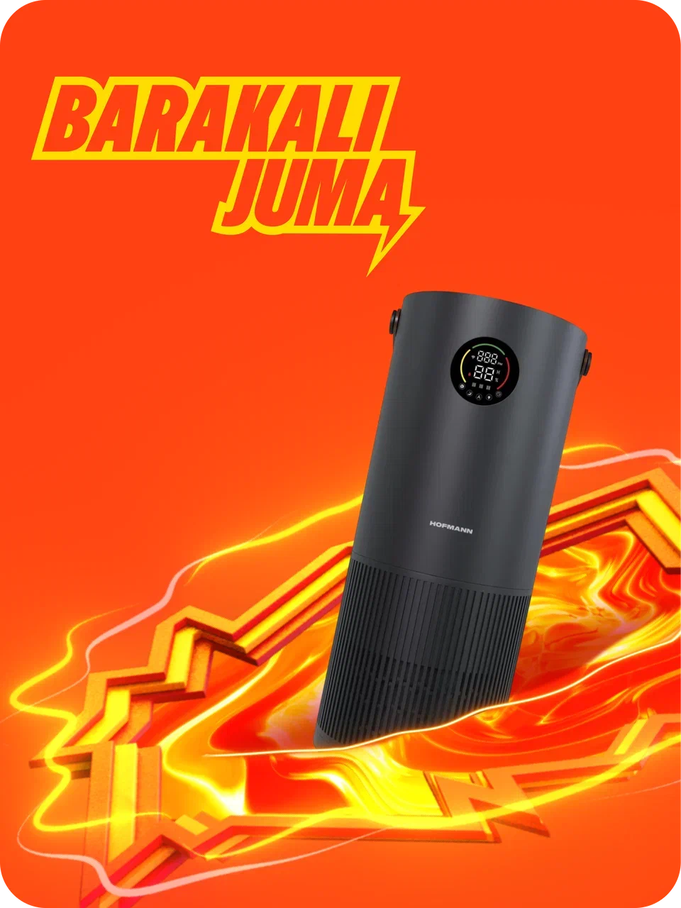 Очиститель и увлажнитель воздуха Hofmann, с HEPA-фильтром, до 40 м², Черный, УФ-лампа, ионизация Надежная защита от Аллергенов