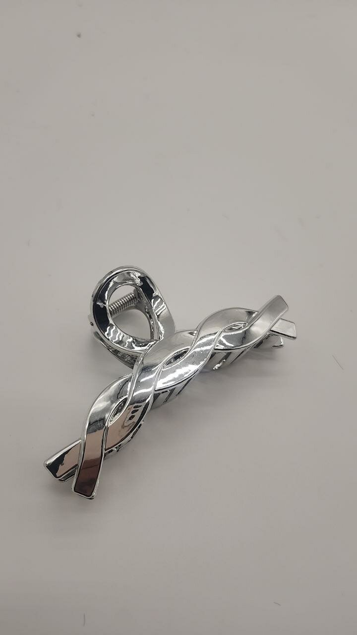 Крабик для волос серебренного цвета , заколка для девушек — фото 1