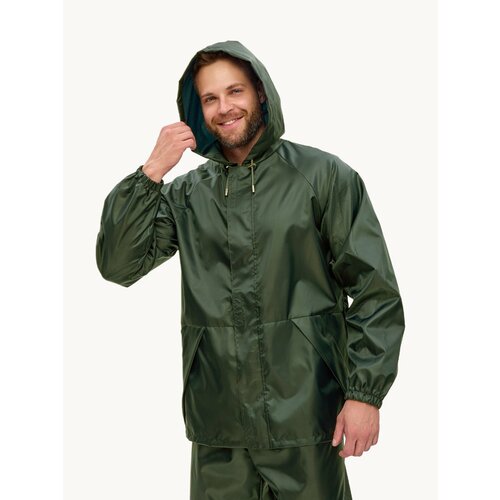 Дождевик мужской пончо накидка непромокаемый костюм KATRAN циклон (Оксфорд, хаки), Размер: 56-58