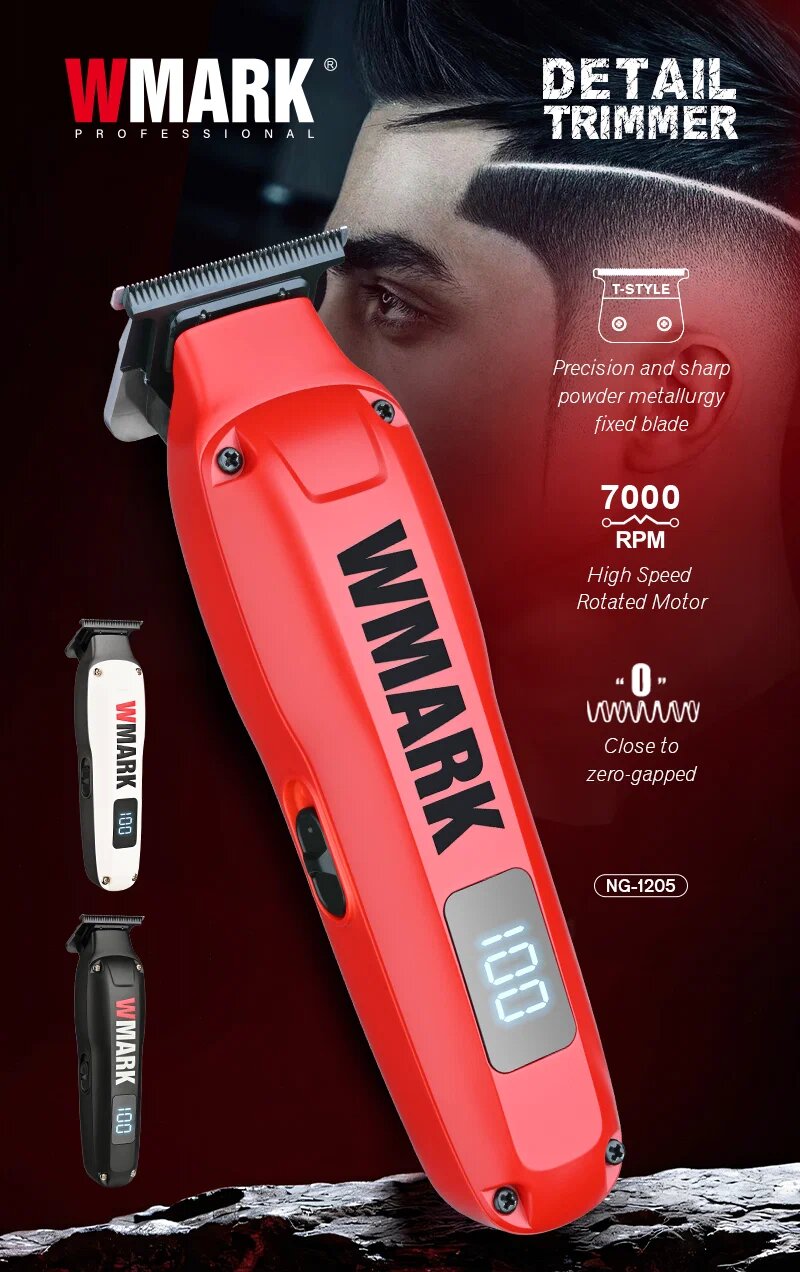 Триммер для стрижки WMARK NG-1205, керамотитановые лезвия, USB-питание, 120мин