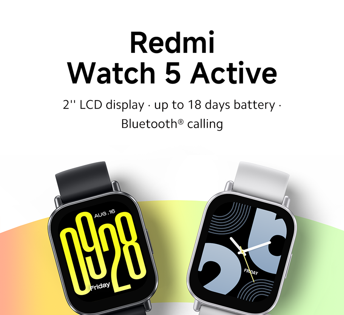 Смарт-часы Xiaomi Redmi Watch 5 Active, AMOLED, 250mAh, чёрный, 432ч работы — фото 1