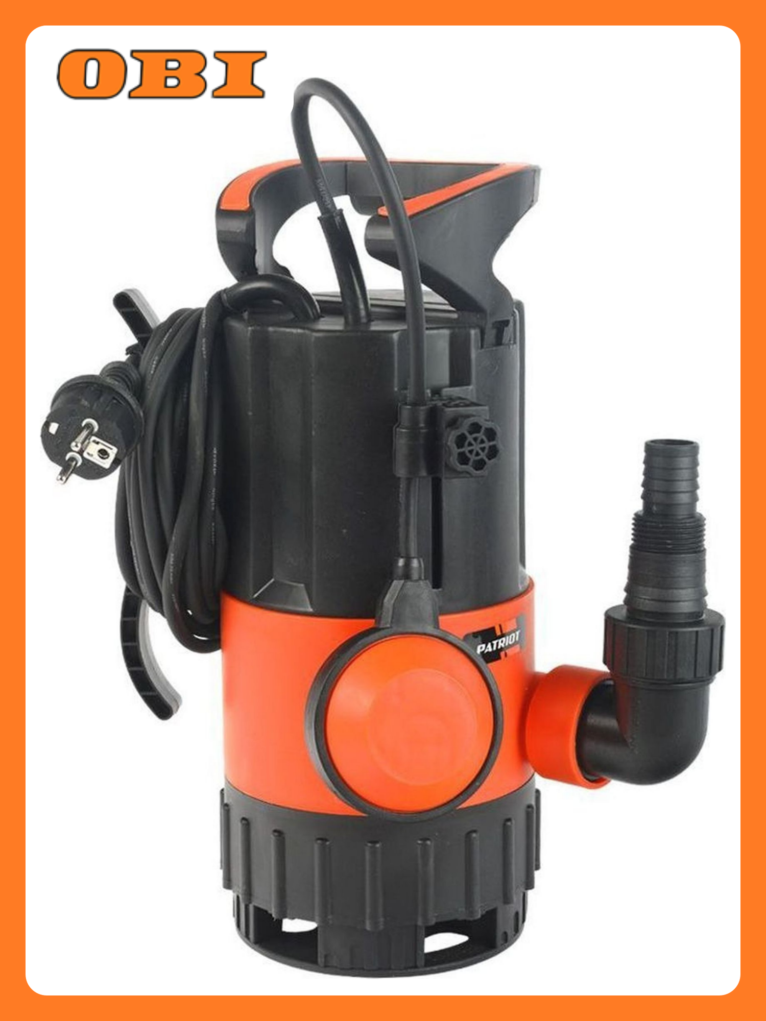 Дренажный насос PATRIOT F500, центробежный, погружной, мощность 500Вт