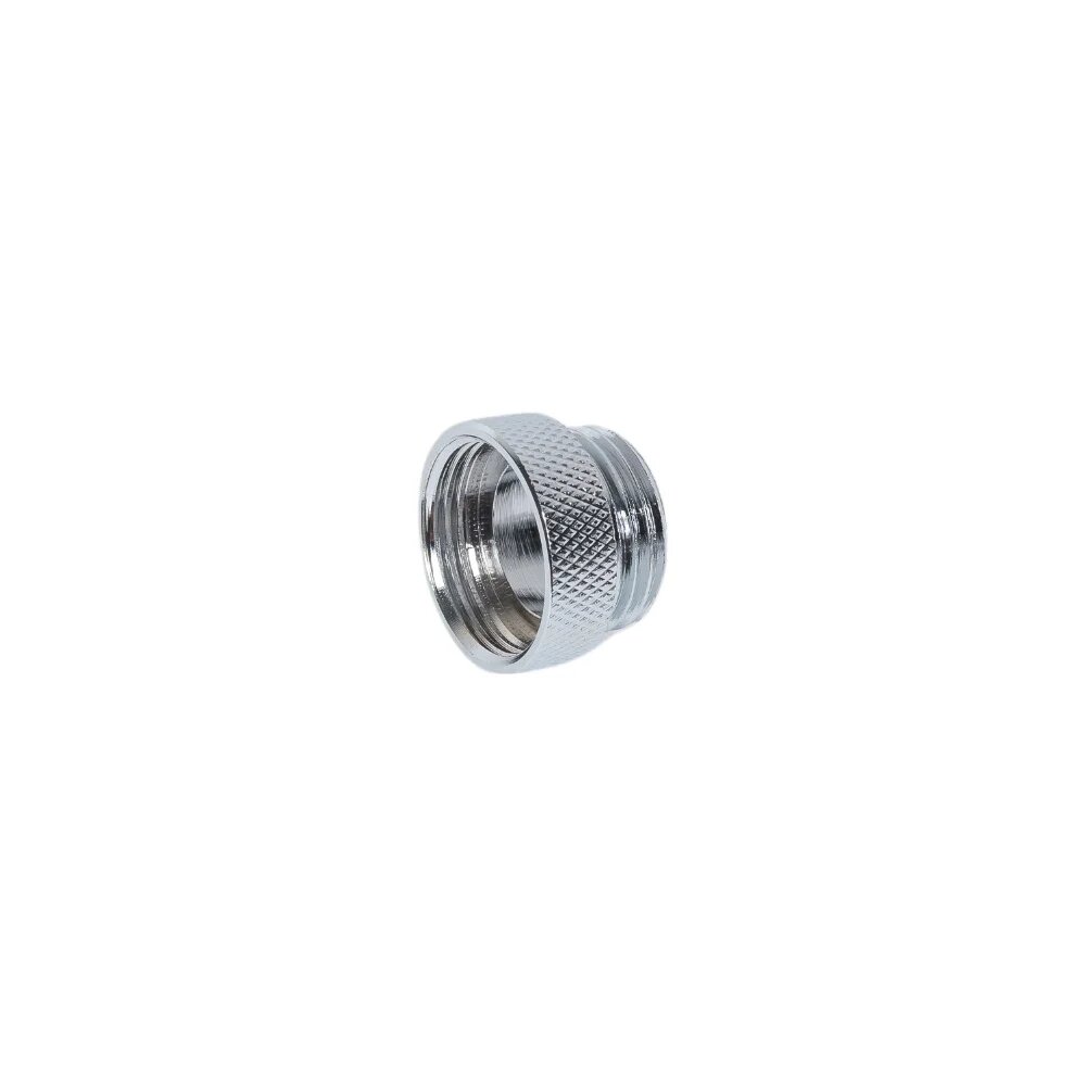 Переходник Terma 1/2"н‑м22 на 1,5 вн, никелевое покрытие, латунный, бытовой тип, внутренне‑наружное соединение — фото 1
