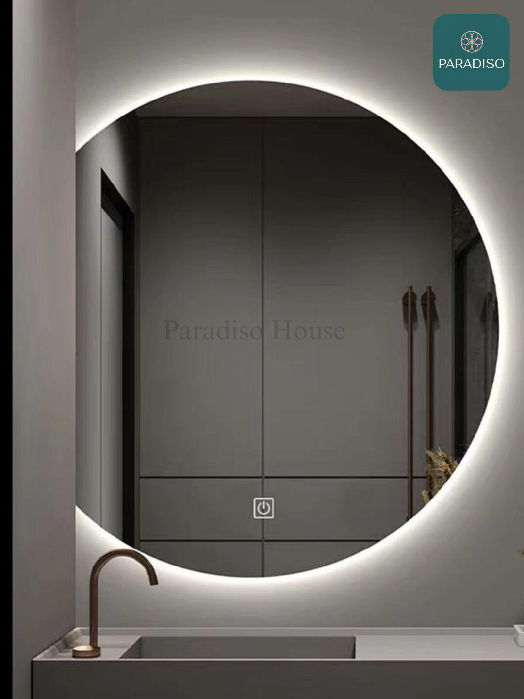 Умное LED зеркало с сенсором– 3 режима освещения, датчик движения, энергосберегающая система - Хром