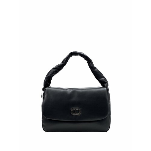 Сумка мешок Twinset Milano, фактура гладкая, черный