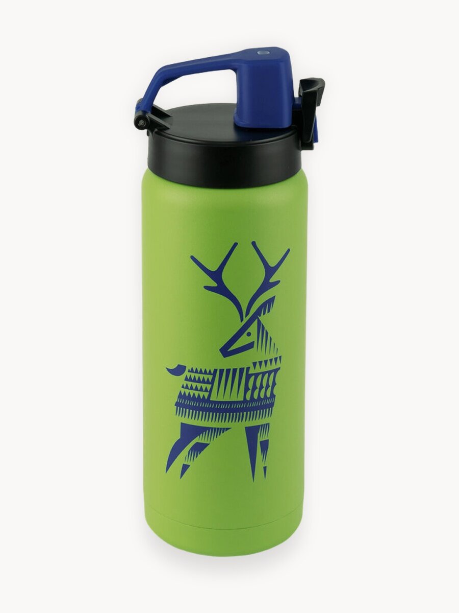 Термокружка 500 мл с рисунком/Арктика 702 зеленая/подарочная