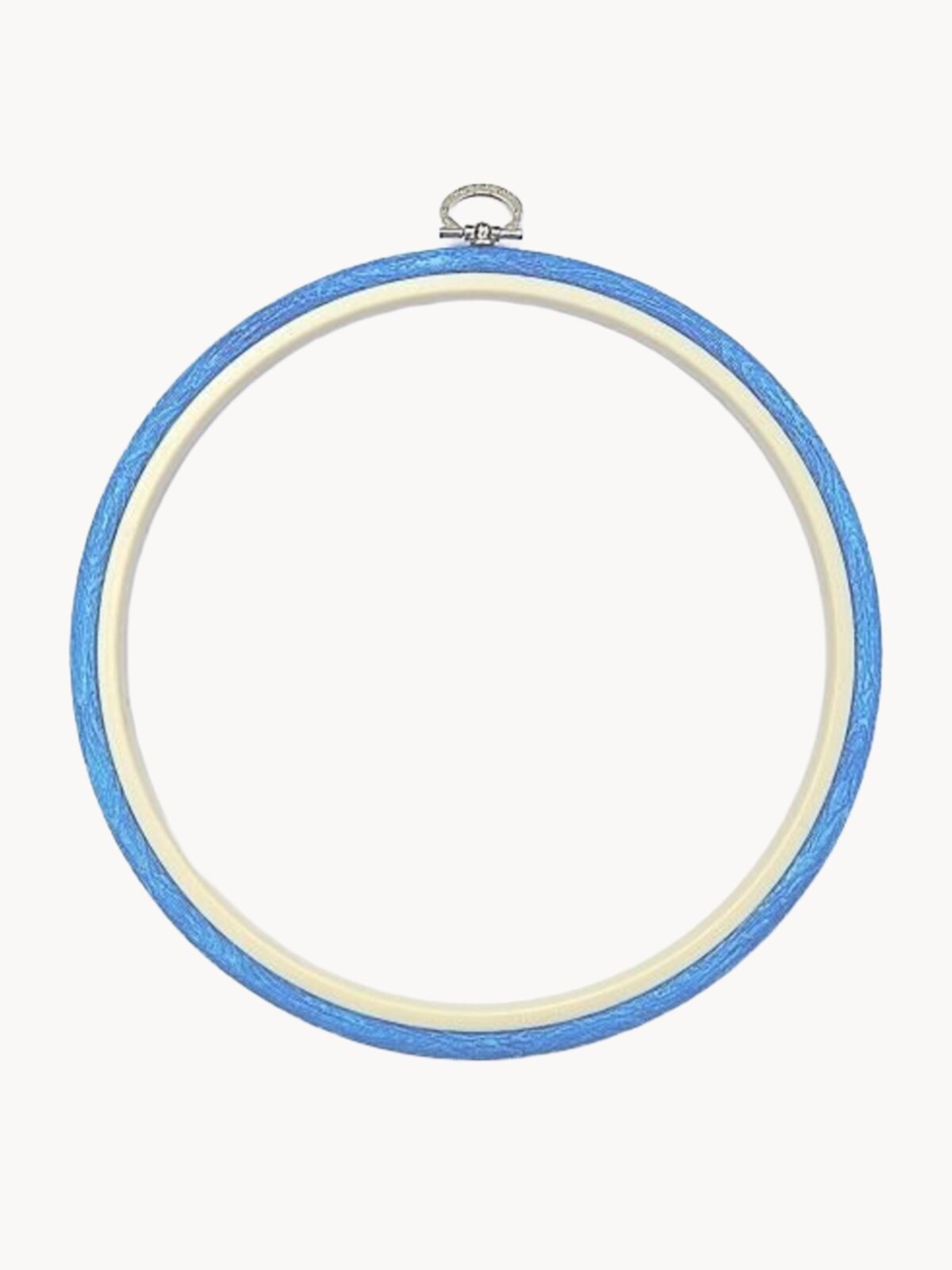 230-5/голубые Пяльцы-рамка Nurge круглые каучуковые с подвесом, высота обода 8мм, диаметр 245мм