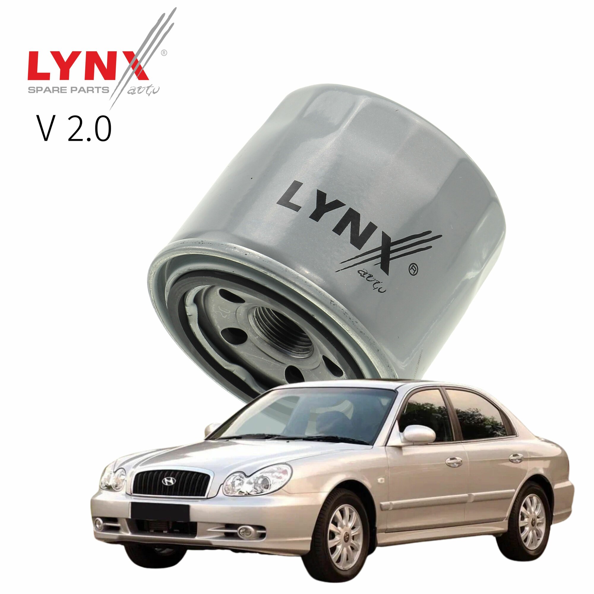 Фильтр масляный Hyundai Sonata (4) / Хендай Соната 2001-2005 2006 2007 2008 2009 2010 2011 2012 2013 V2.0 G4JP / 1шт LYNXauto